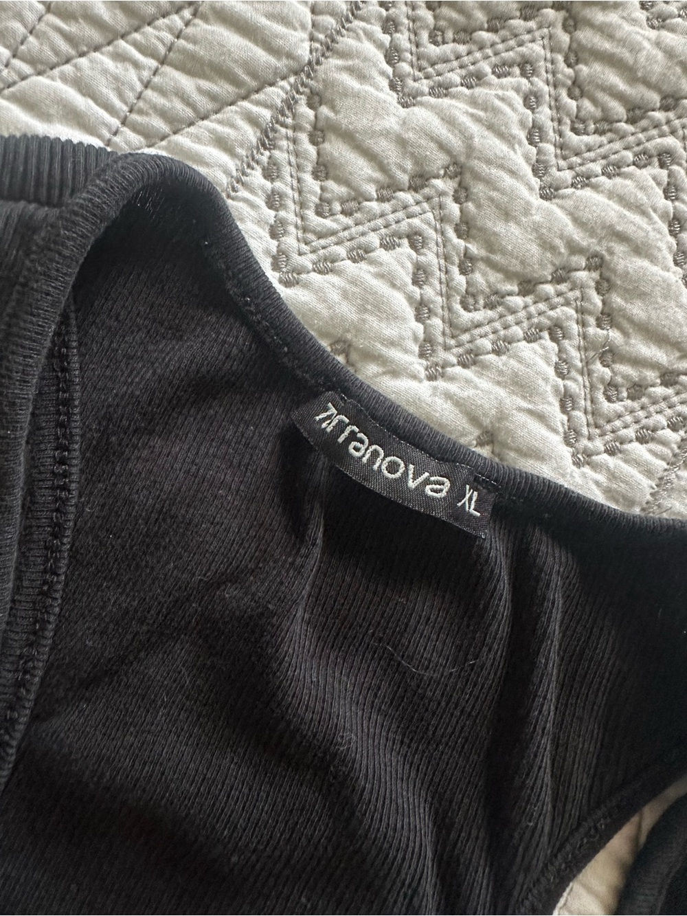 Women's Black Ribbed Racerback Tank Top - Picture 2 of 3